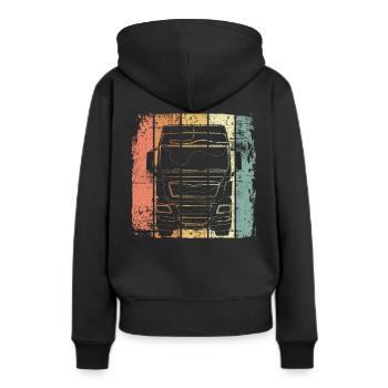 Poids lourds - Sweat à capuche Premium bio Femme - noir - Dos - Julia (174cm)