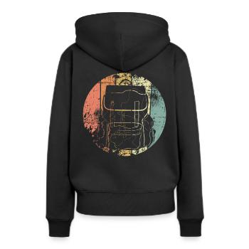 Backpacker Voyage - Sweat à capuche Premium bio Femme - noir - Dos - Julia (174cm)