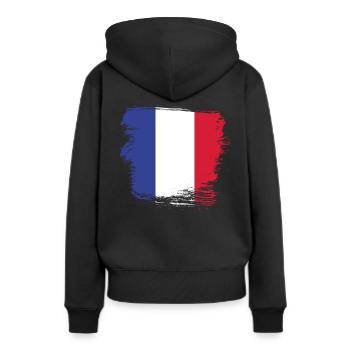 Frankreich französische Flagge - Frauen Premium Bio Hoodie - Schwarz - Hinten - Julia (174cm)