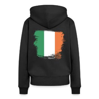 L’Irlande drapeau irlandais - Sweat à capuche Premium bio Femme - noir - Dos - Julia (174cm)