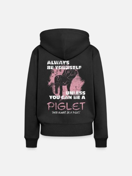 Ferkel Baby Schwein - Frauen Premium Bio Hoodie - Schwarz