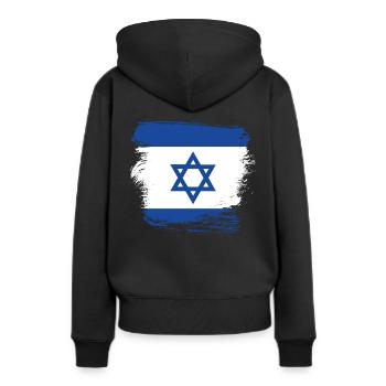 Israël - Sweat à capuche Premium bio Femme - noir - Dos - Julia (174cm)