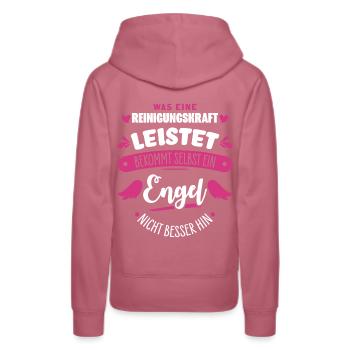 Femme de ménage - Sweat à capuche Premium bio Femme - mauve - Dos - Isabella (175cm)