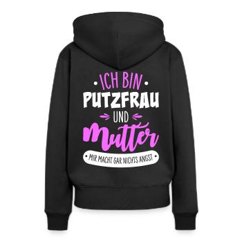 Putzfrau Mutter - Frauen Premium Bio Hoodie - Schwarz - Hinten - Julia (174cm)