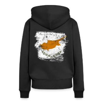 Chypre - Sweat à capuche Premium bio Femme - noir - Dos - Julia (174cm)