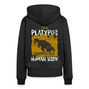 Bec d’abel - Sweat à capuche Premium bio Femme - noir - Dos - Julia (174cm)
