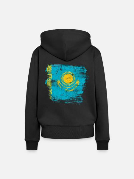 Kasachstan - Frauen Premium Bio Hoodie - Schwarz