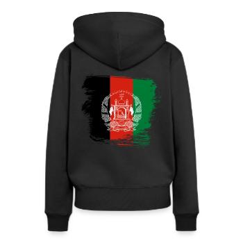 Drapeau de l’Afghanistan - Sweat à capuche Premium bio Femme - noir - Dos - Julia (174cm)
