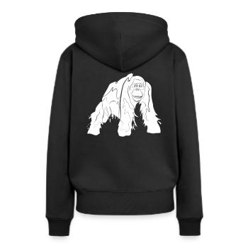 Orang Utan - Frauen Premium Bio Hoodie - Schwarz - Hinten - Julia (174cm)
