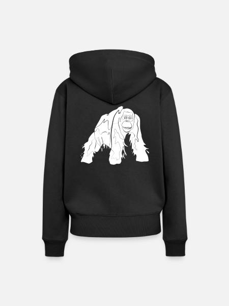 Orang Utan - Frauen Premium Bio Hoodie - Schwarz