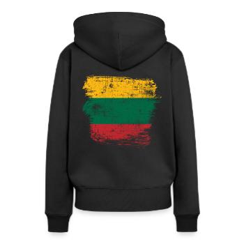 Lituanie - Sweat à capuche Premium bio Femme - noir - Dos - Julia (174cm)