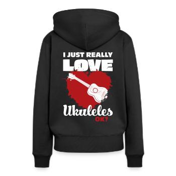 Ukulele - Sweat à capuche Premium bio Femme - noir - Dos - Julia (174cm)