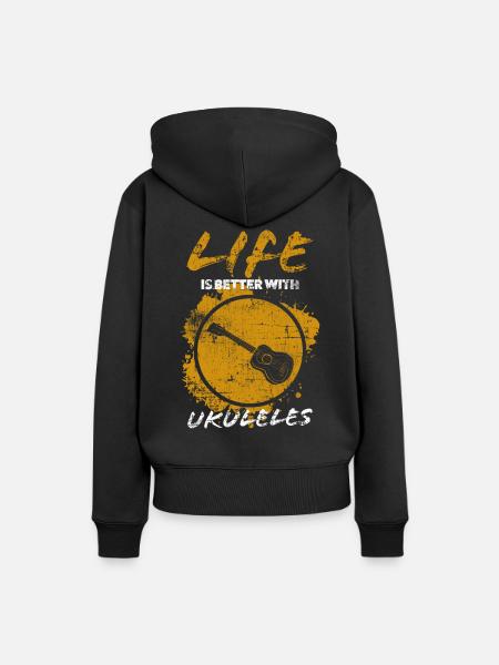 Ukulele - Frauen Premium Bio Hoodie - Schwarz