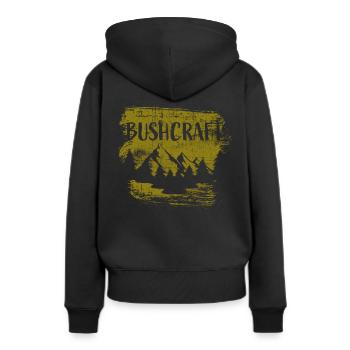 Bushcraft Survival - Frauen Premium Bio Hoodie - Schwarz - Hinten - Julia (174cm)
