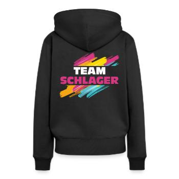 Schlager Gruppe - Frauen Premium Bio Hoodie - Schwarz - Hinten - Julia (174cm)