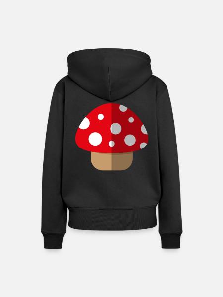 Fliegenpilz - Frauen Premium Bio Hoodie - Schwarz