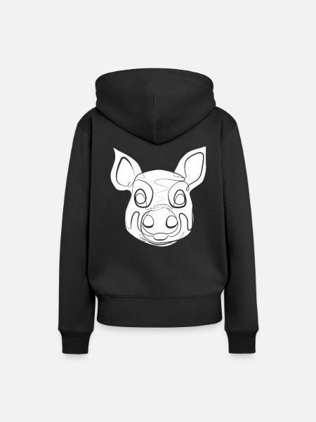 Schwein - Frauen Premium Bio Hoodie - Schwarz