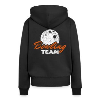 Équipe de bowling - Sweat à capuche Premium bio Femme - noir - Dos - Julia (174cm)