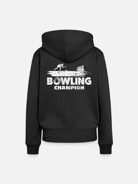 Bowling - Frauen Premium Bio Hoodie - Schwarz