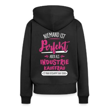 Femme d’achat industriel - Sweat à capuche Premium bio Femme - noir - Dos - Julia (174cm)