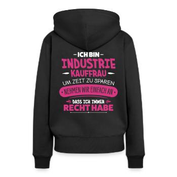 Femme d’achat industriel - Sweat à capuche Premium bio Femme - noir - Dos - Julia (174cm)