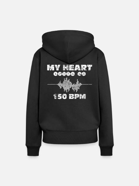 Musique techno - Sweat à capuche Premium bio Femme - noir