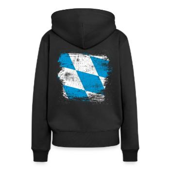 Bayern - Frauen Premium Bio Hoodie - Schwarz - Hinten - Julia (174cm)