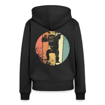 Chimpanzés - Sweat à capuche Premium bio Femme - noir - Dos - Julia (174cm)