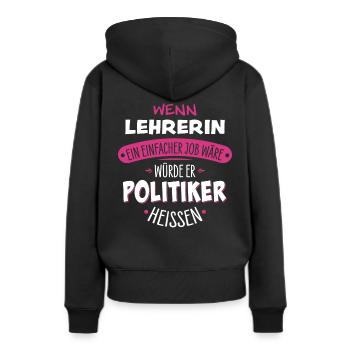 Lehrerin - Frauen Premium Bio Hoodie - Schwarz - Hinten - Julia (174cm)