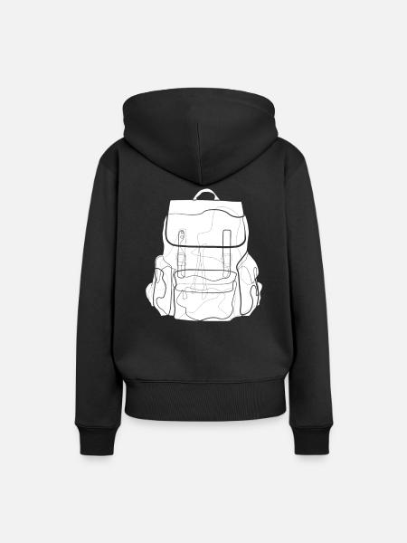 Rucksack Reisen - Frauen Premium Bio Hoodie - Schwarz