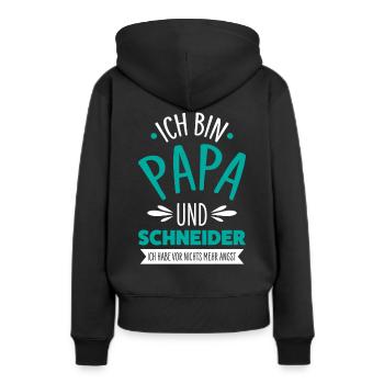 Tailleur Papa - Sweat à capuche Premium bio Femme - noir - Dos - Julia (174cm)