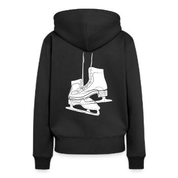 Schlittschuh - Frauen Premium Bio Hoodie - Schwarz - Hinten - Julia (174cm)