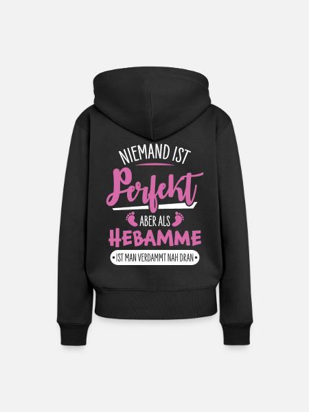 Hebamme - Frauen Premium Bio Hoodie - Schwarz