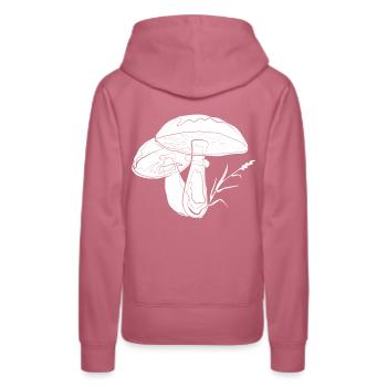 Pilze - Frauen Premium Bio Hoodie - Malve - Hinten - Isabella (175cm)