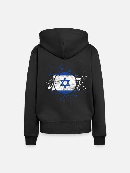 Israel - Frauen Premium Bio Hoodie - Schwarz