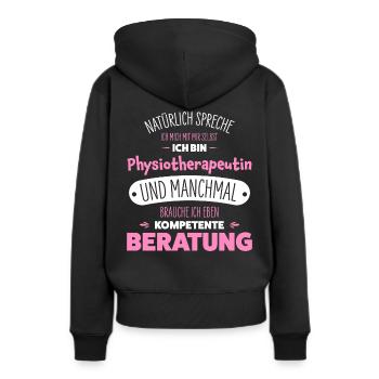 Physiotherapeutin - Frauen Premium Bio Hoodie - Schwarz - Hinten - Julia (174cm)