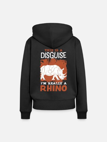 Nashorn - Frauen Premium Bio Hoodie - Schwarz