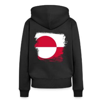 Groenland - Sweat à capuche Premium bio Femme - noir - Dos - Julia (174cm)