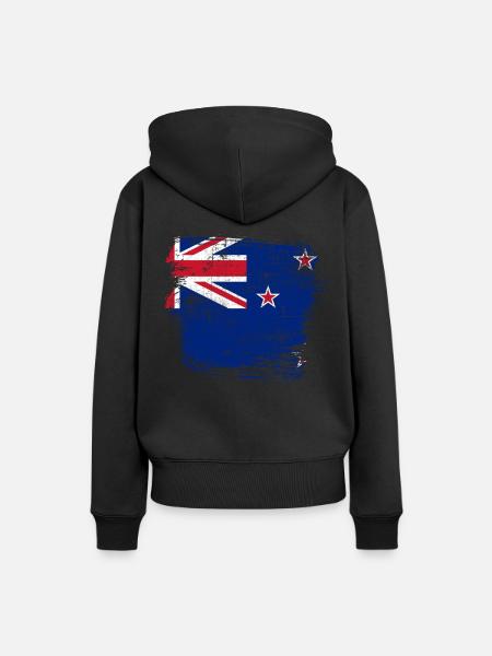 Neuseeland Flagge - Frauen Premium Bio Hoodie - Schwarz