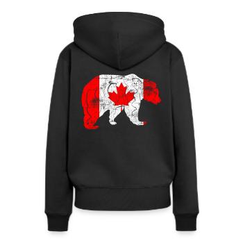 Kanada Flagge - Frauen Premium Bio Hoodie - Schwarz - Hinten - Julia (174cm)