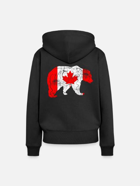 Kanada Flagge - Frauen Premium Bio Hoodie - Schwarz