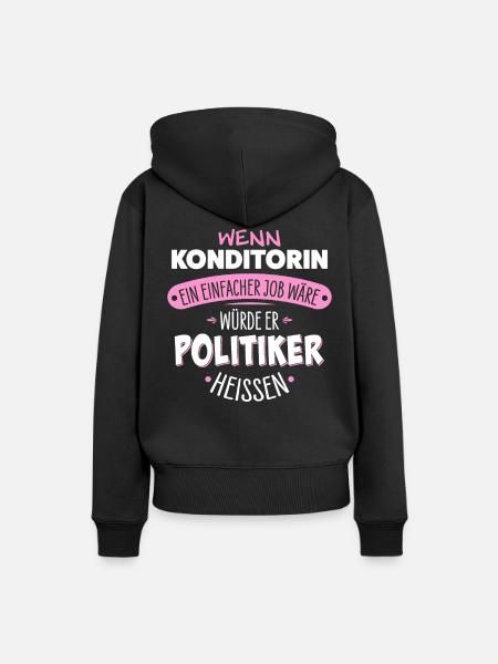 Konditorin - Frauen Premium Bio Hoodie - Schwarz