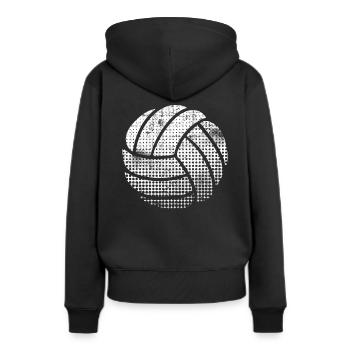 Volleyball - Frauen Premium Bio Hoodie - Schwarz - Hinten - Julia (174cm)