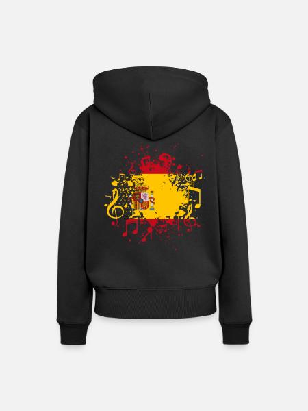 Spanien Flagge Musik - Frauen Premium Bio Hoodie - Schwarz