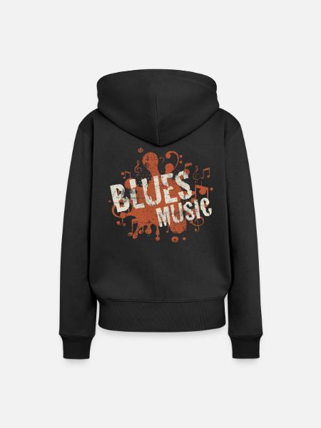 Blues Musik - Frauen Premium Bio Hoodie - Schwarz