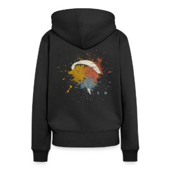 Gleitschirm - Frauen Premium Bio Hoodie - Schwarz - Hinten - Julia (174cm)