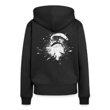Gleitschirmfliegen - Frauen Premium Bio Hoodie - Schwarz - Hinten - Julia (174cm)