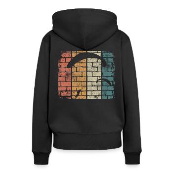 Gleitschirmflieger - Frauen Premium Bio Hoodie - Schwarz - Hinten - Julia (174cm)