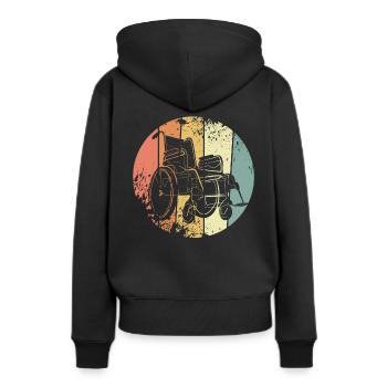 Fauteuil roulant rétro - Sweat à capuche Premium bio Femme - noir - Dos - Julia (174cm)