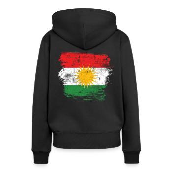 Kurdistan - Sweat à capuche Premium bio Femme - noir - Dos - Julia (174cm)